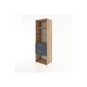 Hyperion Dolap 3 Raflı 2 Çekmeceli 60x44x195 Çam-antrasit