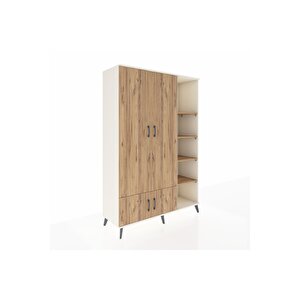 Hyperion Gardrop 6 Raflı 4 Kapaklı Tek Askılı 132x44x195 Aytaşı-çam