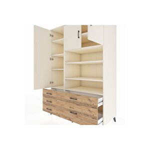 Kronos Dolap 9 Raflı 5 Çekmeceli 3 Kapaklı 132x59x195 Aytaşı-aytaşı/çam