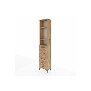 Arges Dolap 3 Raflı 5 Çekmeceli 44x30x221 Çam-çam