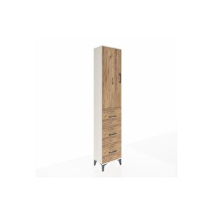 Arges Dolap 3 Raflı 3 Çekmeceli Tek Kapaklı 44x30x221 Aytaşı-çam
