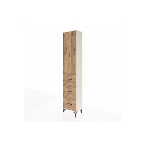 Arges Dolap 3 Raflı 3 Çekmeceli Tek Kapaklı 44x30x221 Aytaşı-çam