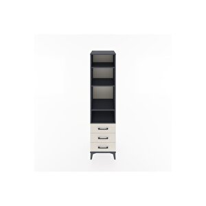 Hyperion Dolap 4 Raflı 3 Çekmeceli 44x44x182 Antrasit-aytaşı