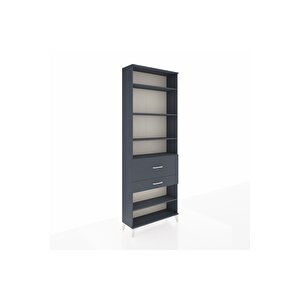 Arges Dolap 5 Raflı 2 Çekmeceli 88x30x243 Antrasit-antrasit