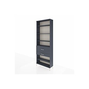 Arges Dolap 5 Raflı 2 Çekmeceli 88x30x243 Antrasit-antrasit