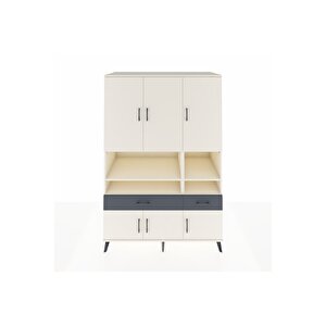 Kronos Dolap 8 Raflı 2 Çekmeceli 6 Kapaklı 132x59x195 Aytaşı-aytaşı/antrasit