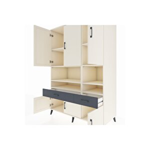 Kronos Dolap 8 Raflı 2 Çekmeceli 6 Kapaklı 132x59x195 Aytaşı-aytaşı/antrasit
