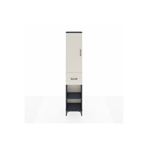 Arges Dolap 4 Raflı Tek Çekmeceli Tek Kapaklı 44x30x221 Antrasit-aytaşı