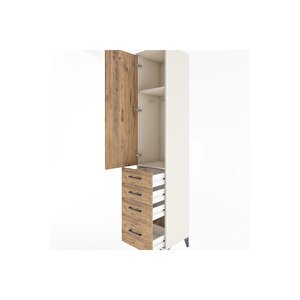 Hyperion Dolap 2 Raflı 4 Çekmeceli Tek Askılı 44x44x221 Aytaşı-çam