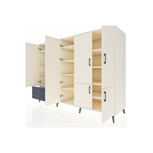 Kronos Dolap 12 Raflı 2 Çekmeceli 7 Kapaklı 220x59x163 Aytaşı-aytaşı/antrasit