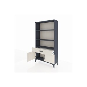 Arges Dolap 3 Raflı Tek Çekmeceli 2 Kapaklı 88x30x163 Antrasit-aytaşı