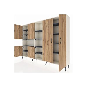 Arges Dolap 13 Raflı 6 Kapaklı 220x30x163 Aytaşı-çam/antrasit