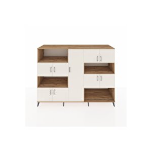 Kronos Dolap 10 Raflı 9 Kapaklı 220x59x163 Çam-aytaşı/çam