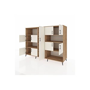 Kronos Dolap 10 Raflı 9 Kapaklı 220x59x163 Çam-aytaşı/çam