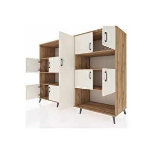 Kronos Dolap 10 Raflı 9 Kapaklı 220x59x163 Çam-aytaşı/çam