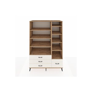 Kronos Dolap 9 Raflı 4 Çekmeceli  132x59x195 Çam-çam/aytaşı