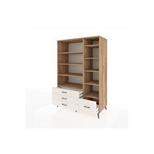 Kronos Dolap 9 Raflı 4 Çekmeceli  132x59x195 Çam-çam/aytaşı