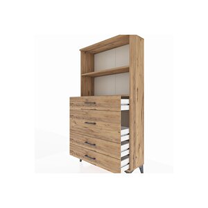 Arges Dolap 2 Raflı 4 Çekmeceli 88x30x163 Çam-çam