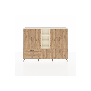 Arges Dolap 11 Raflı 3 Çekmeceli 7 Kapaklı 220x30x163 Aytaşı-çam