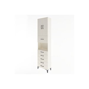 Arges Dolap 3 Raflı 6 Çekmeceli 2 Kapaklı 60x30x243 Aytaşı-aytaşı