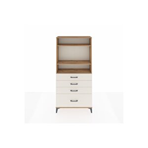 Arges Dolap 3 Raflı 4 Çekmeceli 88x30x182 Çam-aytaşı