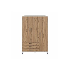 Kronos Dolap 6 Raflı 3 Çekmeceli Tek Askılı 132x59x195 Aytaşı-çam/çam