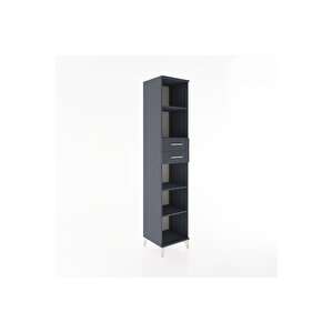 Hyperion Dolap 4 Raflı 2 Çekmeceli 44x44x221 Antrasit-antrasit