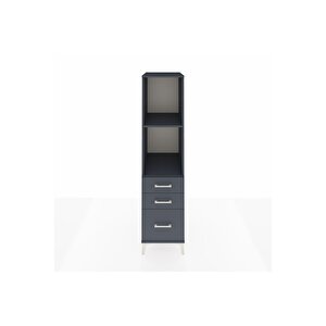 Kronos Dolap 2 Raflı 3 Çekmeceli 44x59x182 Antrasit-antrasit