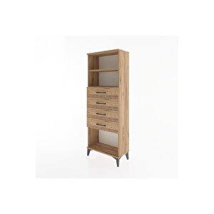 Arges Dolap 2 Raflı 4 Çekmeceli 60x30x163 Çam-çam