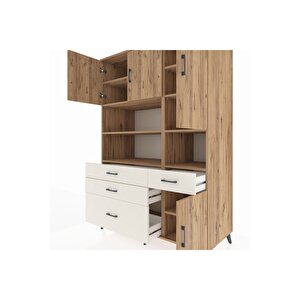 Kronos Dolap 9 Raflı 4 Çekmeceli 4 Kapaklı 132x59x195 Çam-çam/aytaşı