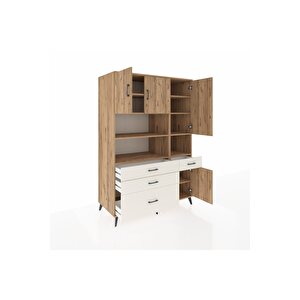 Kronos Dolap 9 Raflı 4 Çekmeceli 4 Kapaklı 132x59x195 Çam-çam/aytaşı
