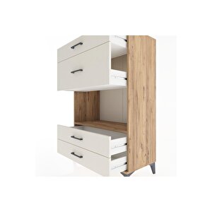 Hyperion Dolap Tek Raflı 4 Çekmeceli 88x44x134 Çam-aytaşı