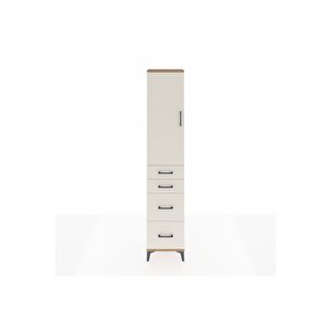 Arges Dolap 2 Raflı 4 Çekmeceli Tek Askılı 44x30x221 Çam-aytaşı