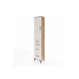 Arges Dolap 2 Raflı 4 Çekmeceli Tek Askılı 44x30x221 Çam-aytaşı