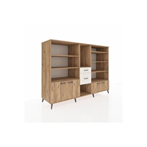 Kronos Dolap 10 Raflı 2 Çekmeceli 4 Kapaklı 220x59x163 Çam-çam/aytaşı