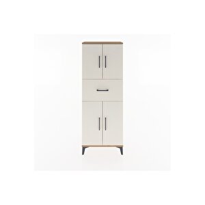 Arges Dolap 2 Raflı Tek Çekmeceli 4 Kapaklı 60x30x163 Çam-aytaşı