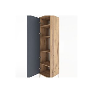 Hyperion Dolap 4 Raflı Tek Kapaklı 44x44x182 Çam-antrasit