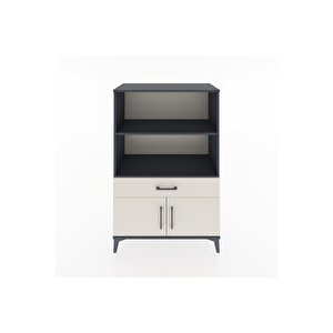 Hyperion Dolap 2 Raflı Tek Çekmeceli 2 Kapaklı 88x44x134 Antrasit-aytaşı