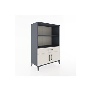 Hyperion Dolap 2 Raflı Tek Çekmeceli 2 Kapaklı 88x44x134 Antrasit-aytaşı