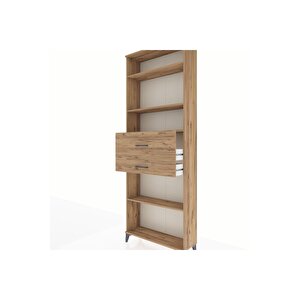 Arges Dolap 4 Raflı 2 Çekmeceli 88x30x243 Çam-çam