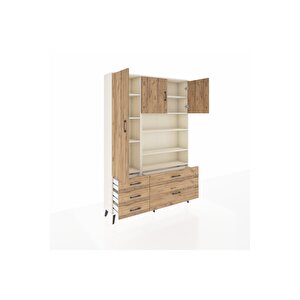 Arges Gardrop 9 Raflı 5 Çekmeceli 3 Kapaklı 132x30x195 Aytaşı-çam