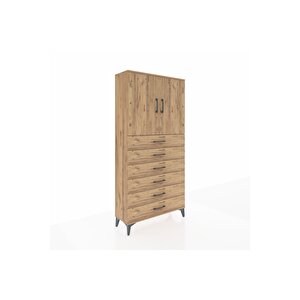 Arges Dolap 2 Raflı 6 Çekmeceli 2 Kapaklı 88x30x182 Çam-çam