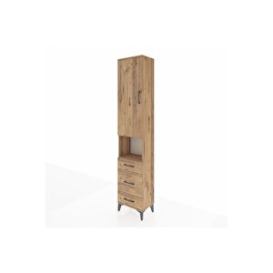 Arges Dolap 4 Raflı 3 Çekmeceli Tek Kapaklı 44x30x221 Çam-çam