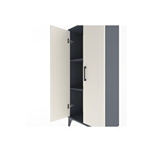 Arges Dolap 2 Raflı 2 Kapaklı 60x30x134 Antrasit-aytaşı