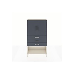 Arges Dolap 2 Raflı 3 Çekmeceli 2 Kapaklı 88x30x163 Aytaşı-antrasit