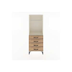 Arges Dolap Tek Raflı 4 Çekmeceli Tek Askılı 60x30x163 Aytaşı-çam