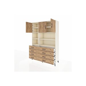 Hyperion Gardrop 8 Raflı 8 Çekmeceli 3 Kapaklı 132x44x195 Aytaşı-çam