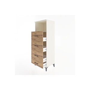Hyperion Dolap Tek Raflı 4 Çekmeceli 60x44x163 Aytaşı-çam