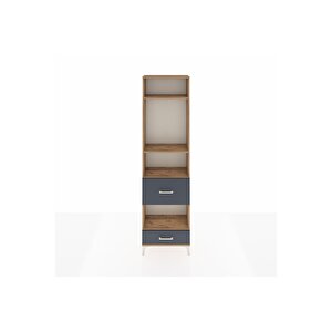 Arges Dolap 4 Raflı 2 Çekmeceli 60x30x221 Çam-antrasit