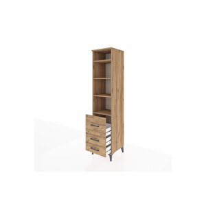 Hyperion Dolap 4 Raflı 3 Çekmeceli 44x44x195 Çam-çam